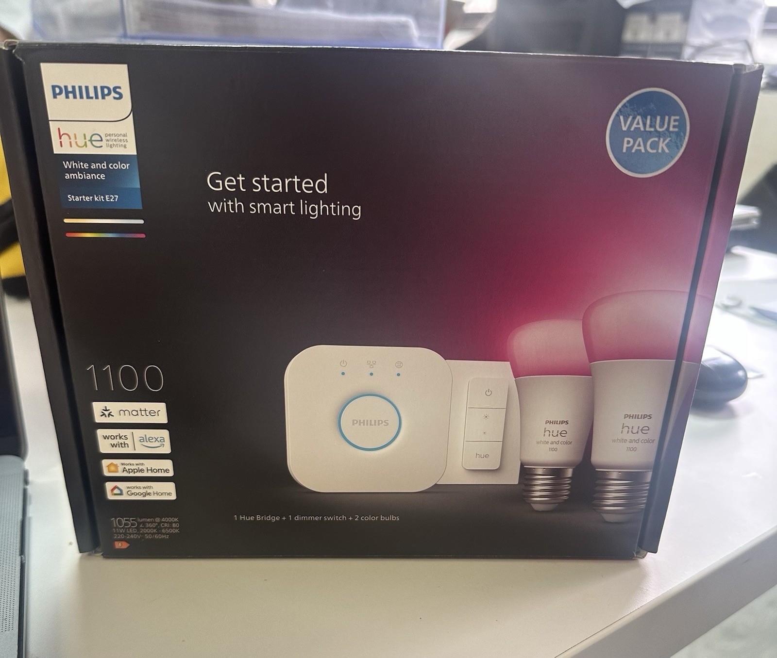 Kit Philips Hue E27 ampoules connectées pour éclairage connecté