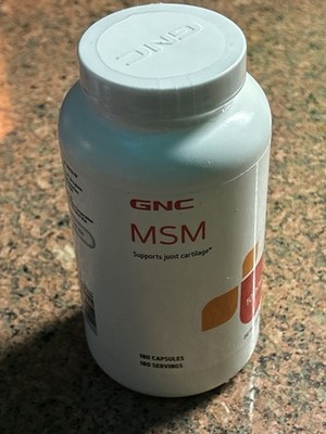 GNC MSM 1000mg Dietary Supplement 180Capsules.Supports joint cartilage.Exp.09/26