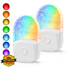 2 Pack RGB LED Night Light Color Changing Dusk to Dawn Sensor Kids