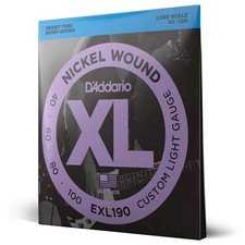 D'Addario XL Nickel Electric Bass Strings EXL190 Bright Tight Tone 34 Inch Scale