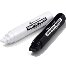 Paint Markers Pens, 2 Pack of Black and White, Premium Permanent Acrylic Pain...