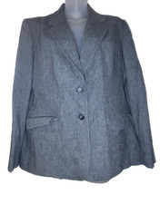 Evan-Picone Women's Grey Two-Button Blazer Size M BG 12