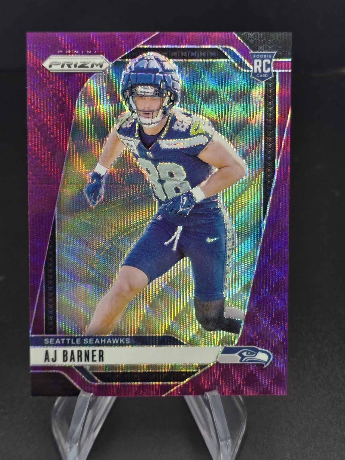 2024 Panini Prizm Rookie #304 AJ Barner Purple Wave /99 Seahawks RC