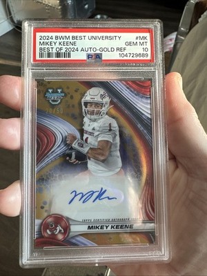 2024 BOWMAN BEST U MIKEY KEENE /50 BEST OF 2024 AUTO GOLD POP 1 PSA 10