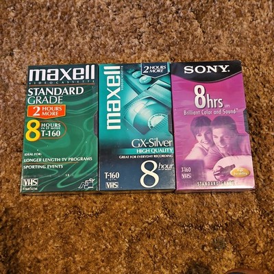  Maxwell  & Sony T-160 VHS Cassette  - New / Sealed (qty 3)