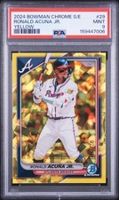 2024 BOWMAN CHROME SAPPHIRE EDITION YELLOW #29 RONALD ACUNA JR. 2/75 PSA 9