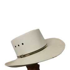 VTG-Reno Appaloosa Straw Cowboy Hat Size 6 5/8 Made in Mexico With Gold Crown