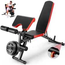 Adjustable Weight Bench with Leg Extension and Leg Curl 800LBS Workout Bench USA