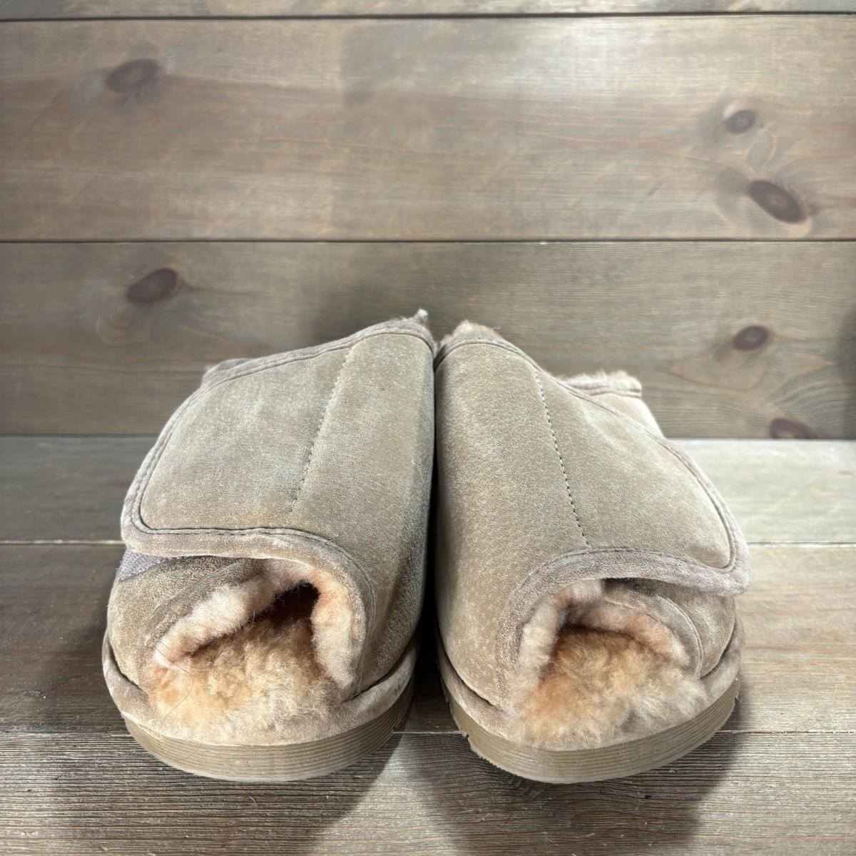 old friend mens size 10 shoes brown suede shearling lined comfort slippers Amazon.com | Old Friend Men main image 2