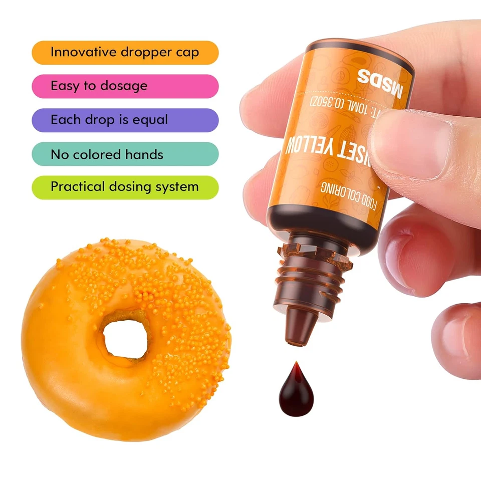 Juego de colorante alimentario - Colorante alimentario vibrante de 12 colores de grado alimenticio color líquido insípido Foto 4 de 4