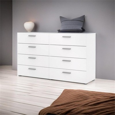 Atlin Designs 8 Drawer Double Dresser in White