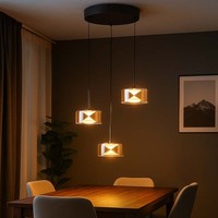 Pendelleuchte HäNgelampe Wohnzimmerleuchte Glas Rauchfarben Rund Led H 150 Cm