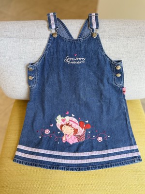 Strawberry Shortcake Vintage Denim Overall Dress Girls Size 6 RARE Y2K |  eBay