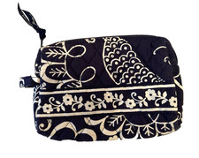 Vera Bradley small cosmetic case in Navy Twirly Birds pattern