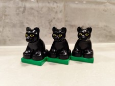 3 x Genuine Lego Duplo Vinatge Retro Baby Panther Cub Animal Figures Zoo Safari