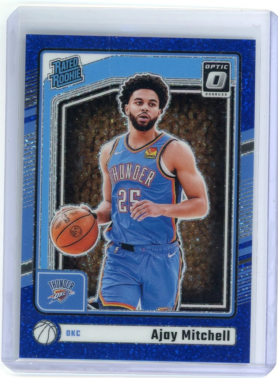 Ajay Mitchell - 2024-25 Panini Donruss Optic Blue Glitter Rated Rookie 10/15 274