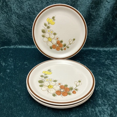 The Woodhaven Collection Sunny Brook 10.5 Inch Dinner Plates Set-of-4 Japan Vtg