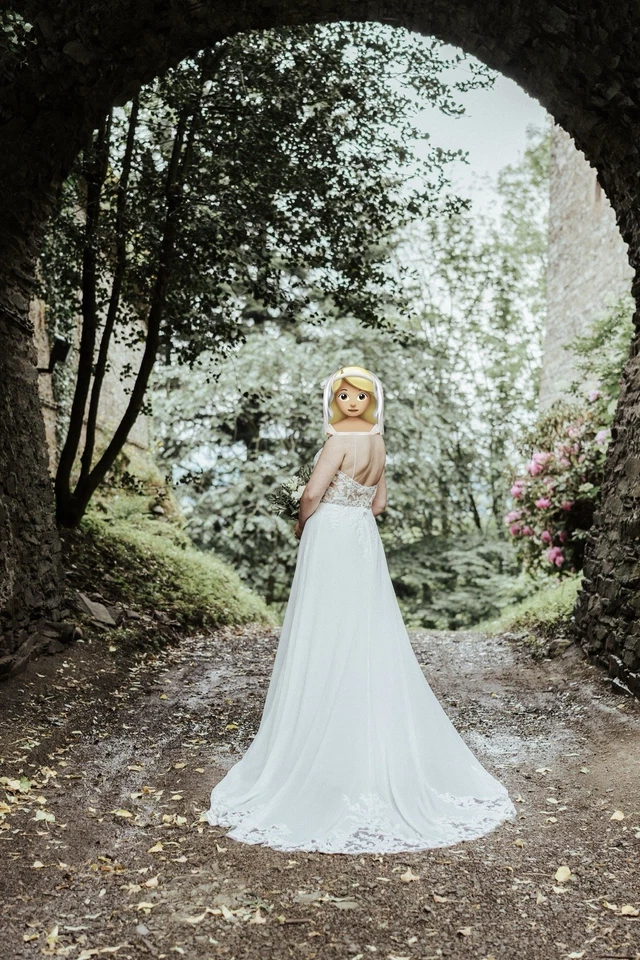 Brautkleid / Hochzeitskleid, Weiss Größe 38 gebraucht - Bild 3 von 4