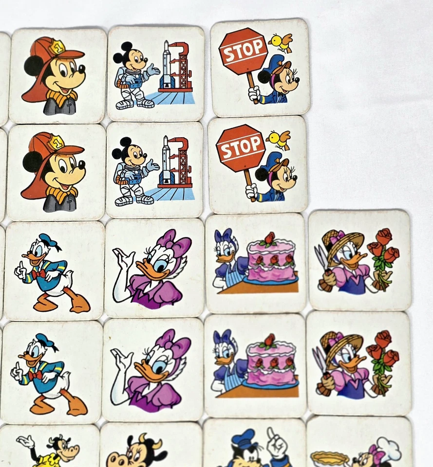 1990 Mickey Mouse Memory Tile Game Milton Bradley Complete Set 62 pieces Vintage - Image 4 of 4