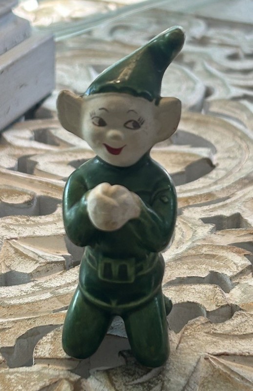 Vintage Green Elf Figurine Japan