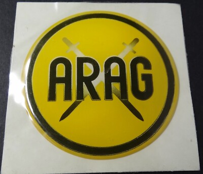 Werbe-Plakette ARAG Rechtsschutz Logo Oldtimer selbstklebend Kunstharz 80er PKW