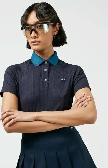 J Lindeberg Women's Shpresa Golf Polo Navy GWJT05551 6855 J Lindeberg Women's Shpresa Golf Polo Navy GWJT05551 6855