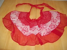 True Vintage 1950's Red Tulle Lace Waist Apron Housewife 50's 60's VTG