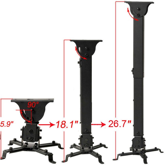Projector Ceiling Mount Lcd Dlp Tilt Swing Adjustable Bracket 44lb
