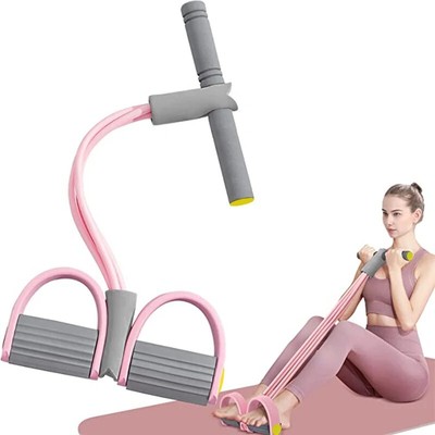 Pilates Widerstandsbänder 4-Schlauch Yoga Pedal Abzieher Elastisch Zugseil Fitness
