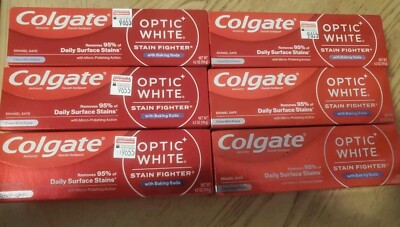 6x Colgate Optic White With Baking Soda Clean Mint Paste 4.2oz Exp 06/26 - 08/26