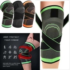 Knee Sleeve With Strap Compression Brace Support Gym Joint Pain Arthritis Relief