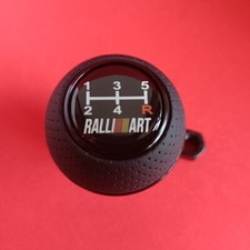 BLACK LEATHER 5SP JDM SHIFT GEAR KNOB for LANCER EVO Eclipse MIRAGE RALLIART GTO