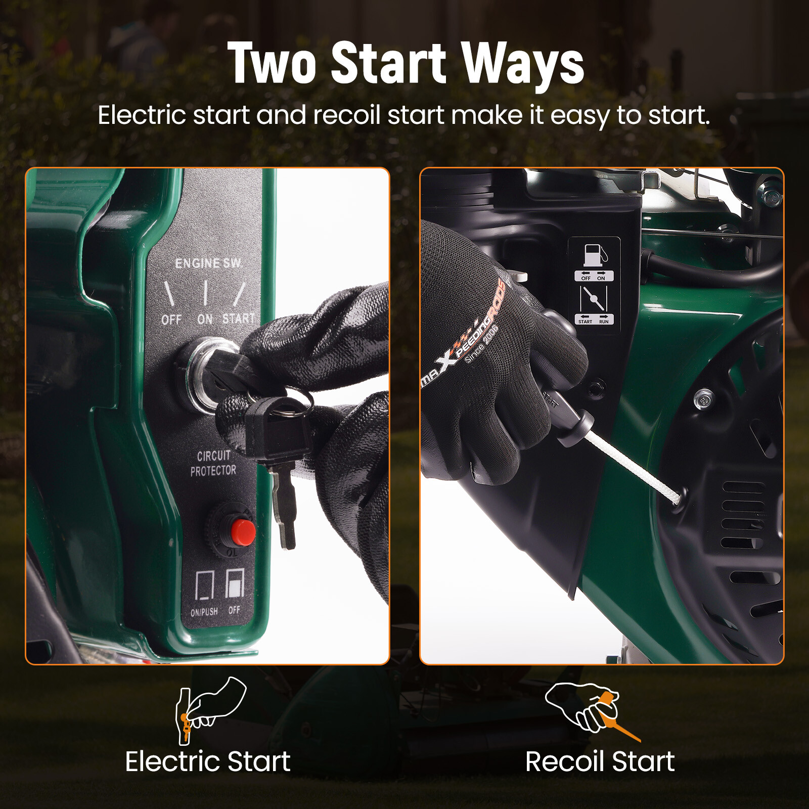 420cc Gasoline Engine Motor Horizontal 4 Stroke 15HP Electric Start