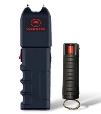 Genuine VIPERTEK 700BV Rechargeable Stun Gun + Pepper Spray