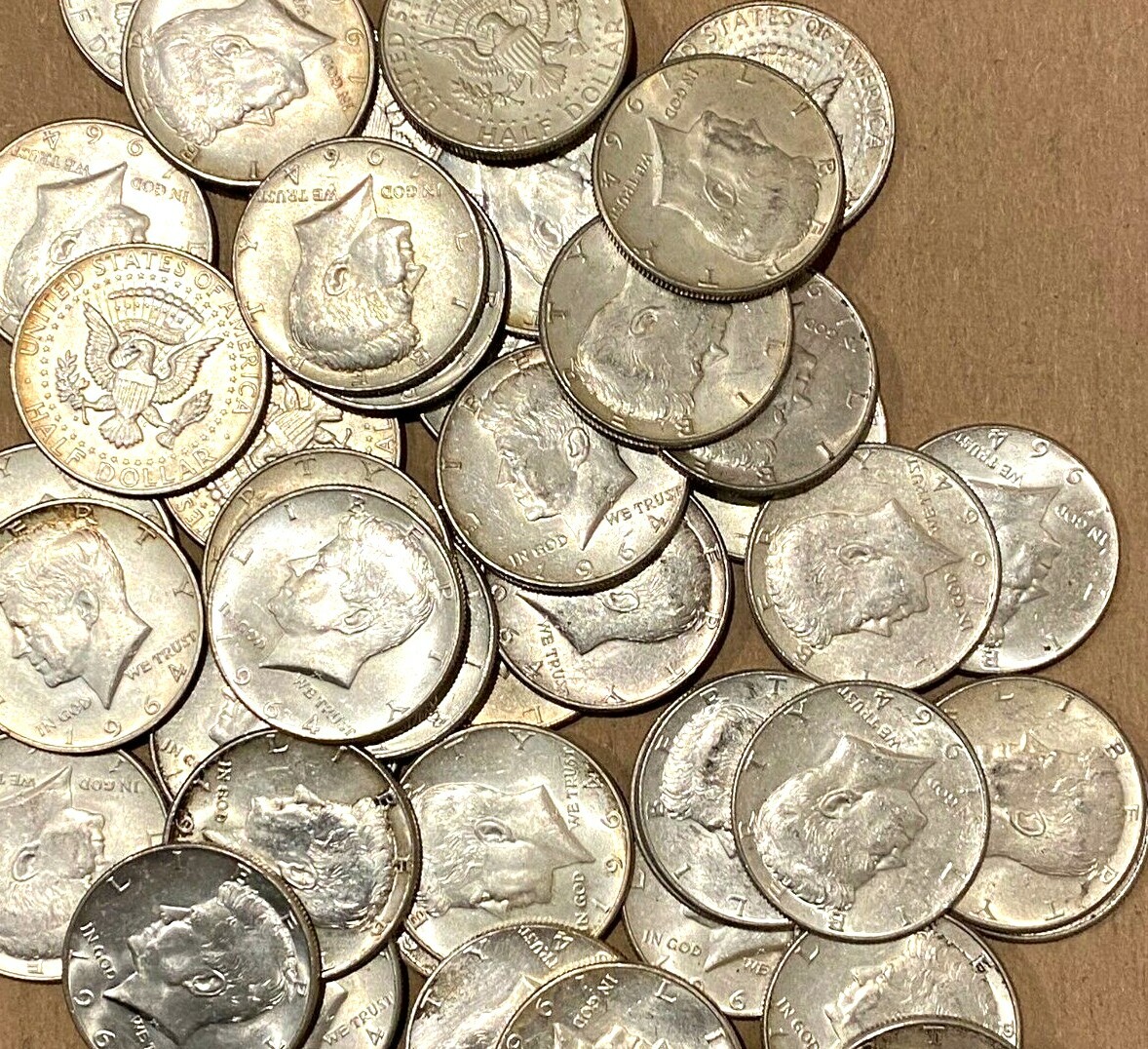 アメリカ 旧貨幣 銀貨 90%シルバー 5枚セット/SC-8 1/2 lb. (8 standard ounces) of 90% old U.S. silver coins (no junk