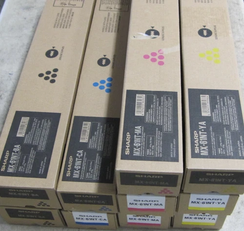 10 GENUINE SHARP Toners MX61NTBA,MX61NTCA, MX61NTMA, MX61NTYA