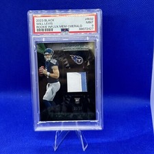 2023 Panini Black Will Levis Futuristic Relic Emerald /25atch PSA 9