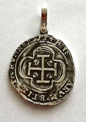 ATOCHA Coin skull Pendant Coin 925 Sterling Silver Sunken Treasure Jewelry 