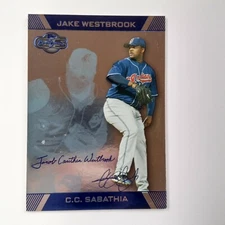 2007 Topps Co-Signers Blue Foil #38 C.C. Sabathia Jake Westbrook #D / 150