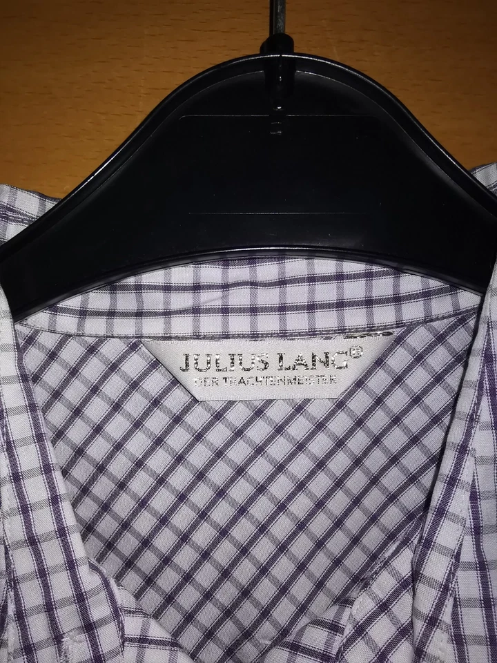 ❤️ DamenTrachtenbluse Julius Lang Lila/weiss gestreift, Gr46 Mit Spitze,wie Neu! - Bild 4 von 4