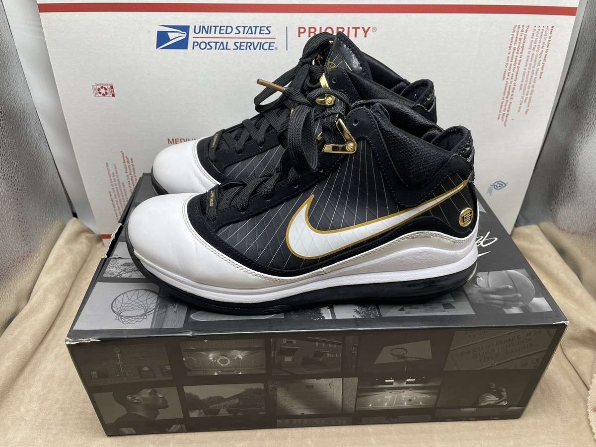 Nike Lebron 7 Black/white/metallic gold Size 8 | eBay