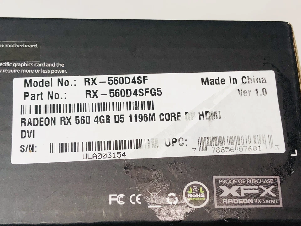 XFX AMD Radeon RX560 4GB GDDR5 PCI-E Graphics Video Card DP DVI HDMI - Image 4 of 4