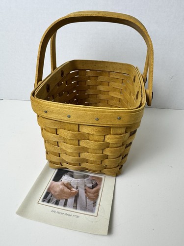 Longaberger 2003 'Little Market' Basket, w/swinging handles, Liner & Protector - Picture 13 of 19