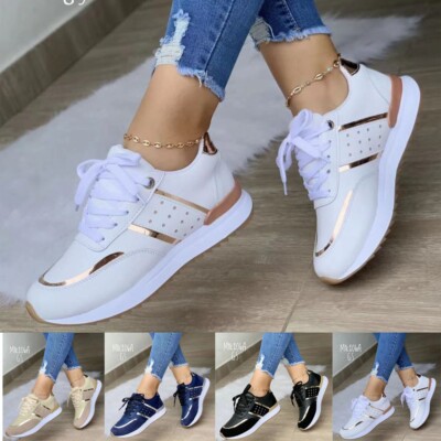 Damen-Schnürschuhe Turnschuhe Damen Laufen bequem Fitness Gym flach Sportschuhe GRÖSSE