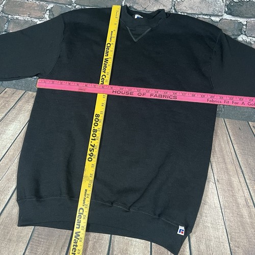 Vintage Russell Athletic Blank Crewneck Sweatshirt Made in USA Black Size Large - Picture 6 of 7