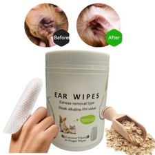 100 pcs X-Large Dog Ear Cleaner Wipes Cleanser for Cat Dogs to Stop Ear Itching
