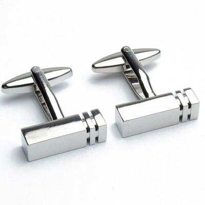 Cufflinks - Design Bar Block Silver | eBay Australia