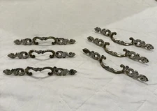Vintage French Provincial Brass Drawer Handles/Pulls Elegant Set of 6