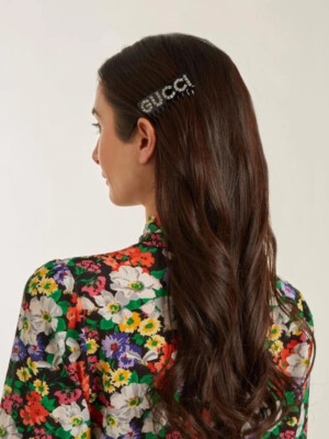 GUCCI black Rhinestone crystal logo Iconic Hair Comb | eBay UK display picture 1