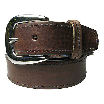 35mm Ladies Brown Full Grain Hide Real Leather Belt Made In UK 28"-44" LHA-008